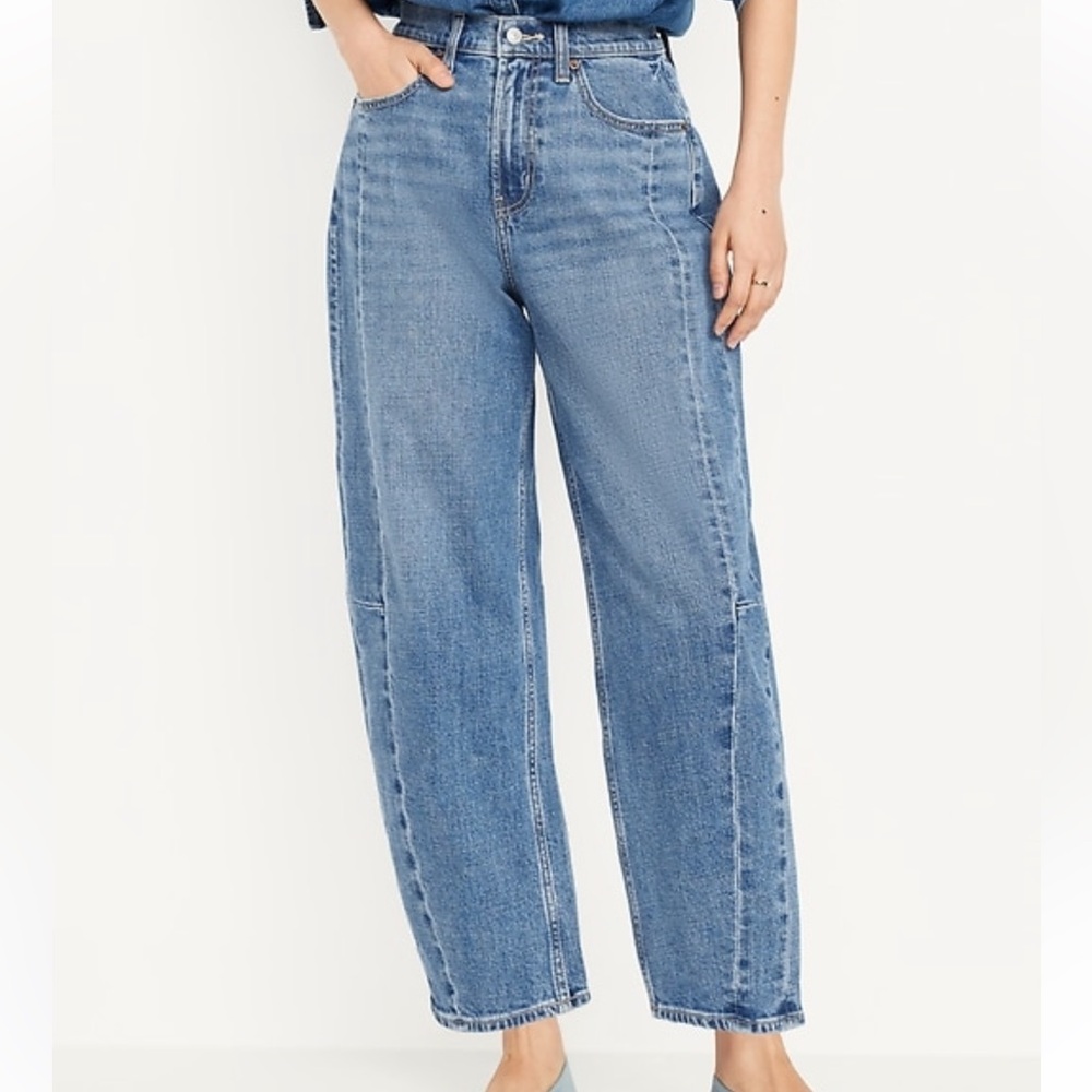 Old Navy Blue Barrel Leg Jeans